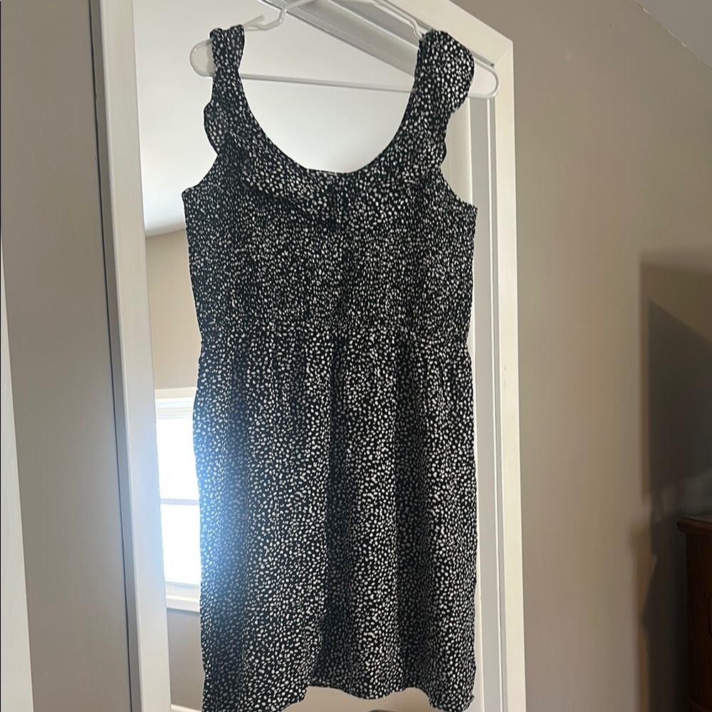 LOFT Black and White Patterned Dress